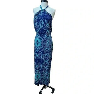 CYNTHIA ROWLEY HALTER MAXI‎ DRESS SZ M